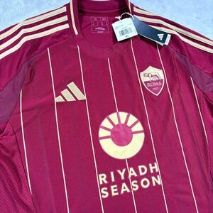 Adidas AS Roma Football Club 24/25 Home Jersey Mens XL Burgundy Riyadh Season